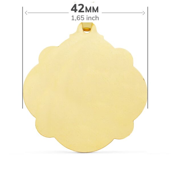 18K MEDALLA ORO AMARILLO VIRGEN DEL CARMEN PANDERETA 42 MM - Imagen 2