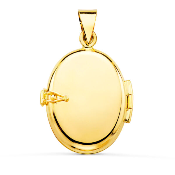 18K GUARDAPELO DIJE PORTAFOTOS OVAL ORO AMARILLO LABRADO. 26X21 MM - Imagen 2
