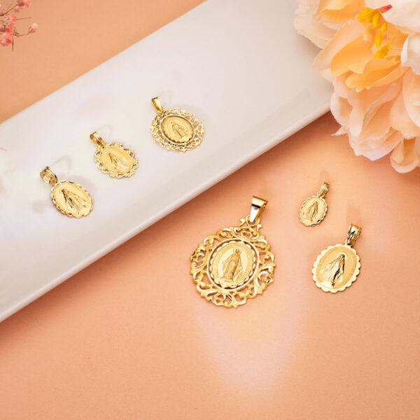 18K MEDALLA ORO AMARILLO ESCAPULARIO ORO AMARILLO VIRGEN DE LA MILAGROSA 23X14 MM 1.60 GR - Imagen 3