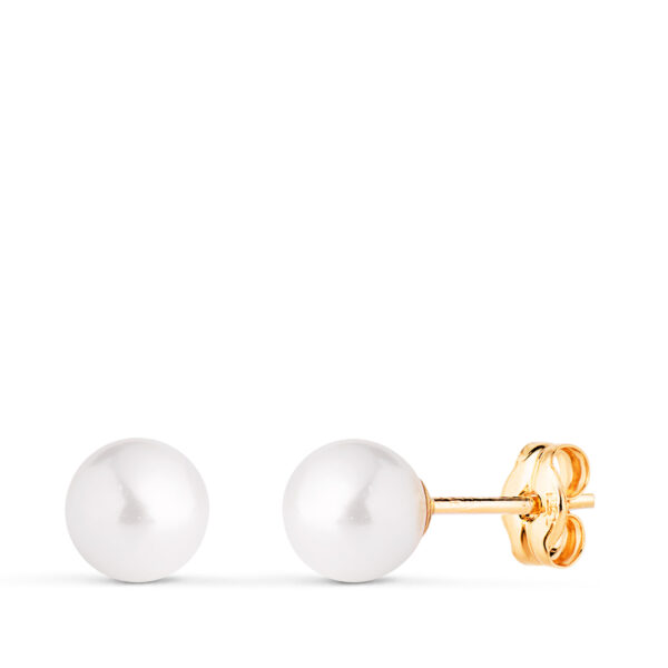 18K PENDIENTES ORO AMARILLO PERLA CON CASQUILLA. MEDIDA: 6 MM. CIERRE PRESION