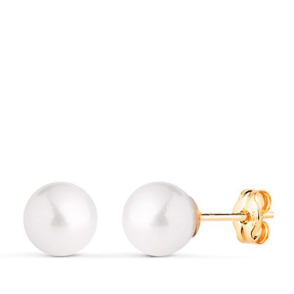 18K PENDIENTES ORO AMARILLO PERLA CON CASQUILLA. MEDIDA: 7 MM. CIERRE PRESION