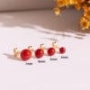 18K PENDIENTES ORO AMARILLO CORAL CON CASQUILLA. MEDIDA: 5 MM. CIERRE PRESION - Imagen 2