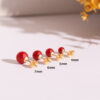 18K PENDIENTES ORO AMARILLO CORAL CON CASQUILLA. MEDIDA: 5 MM. CIERRE PRESION - Imagen 3