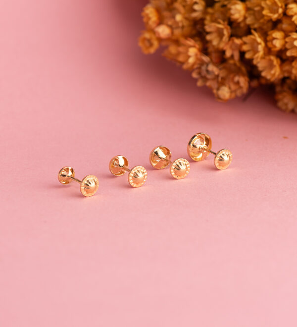 18K PENDIENTES ORO AMARILLO CHATON CON CIRCONITA. MEDIDA: 4MM. CIERRE TUERCA - Imagen 3