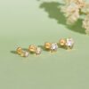 18K PENDIENTES ORO AMARILLO ESTRELLA CON CIRCONITA. MEDIDA: 8X7 MM. CIERRE TUERCA - Imagen 2