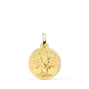 9K MEDALLA ORO AMARILLO ARBOL DE LA VIDA 16 MM 1.80GRS