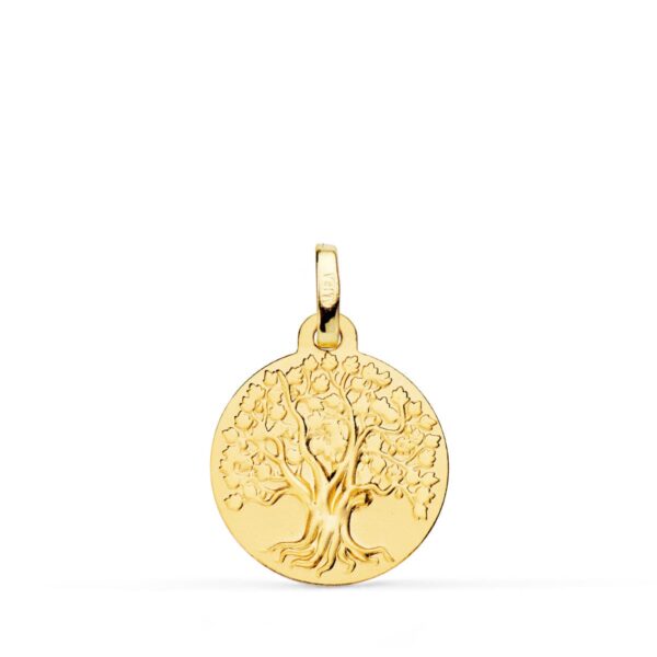 9K MEDALLA ORO AMARILLO ARBOL DE LA VIDA 16 MM 1.80GRS