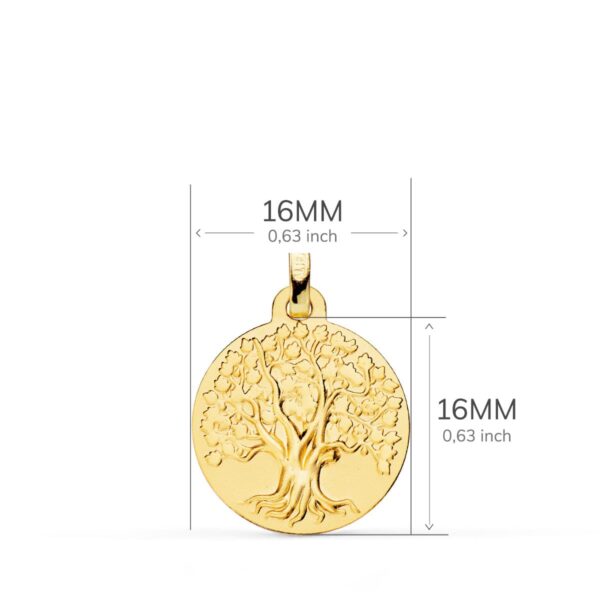 9K MEDALLA ORO AMARILLO ARBOL DE LA VIDA 16 MM 1.80GRS - Imagen 2