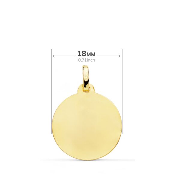 9K PLACA CHAPA DISCO ORO AMARILLO LISO MATE HELICE 18 MM - Imagen 2