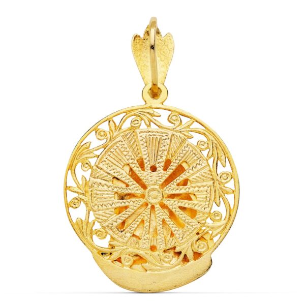 18K COLGANTE ORO AMARILLO CABEZA DE CRISTO AUREOLA 29X27 MM - Imagen 2