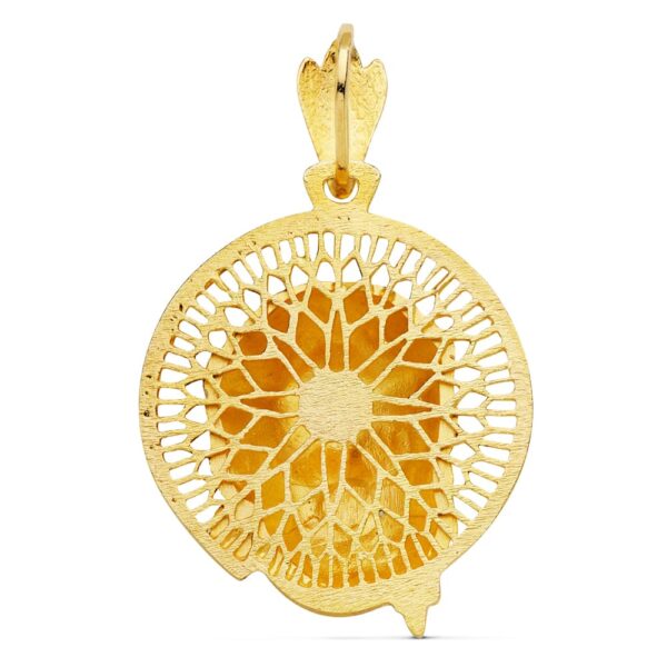 18K COLGANTE ORO AMARILLO CABEZA DE CRISTO AUREOLA 29X26 MM - Imagen 2
