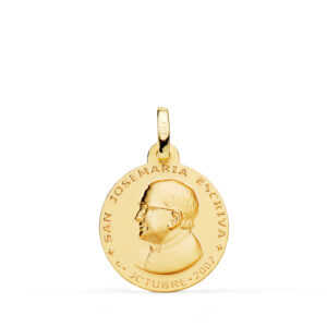 18K MEDALLA ORO AMARILLO SAN JOSE Mª ESCRIVÁ LISA MATIZADA 18MM