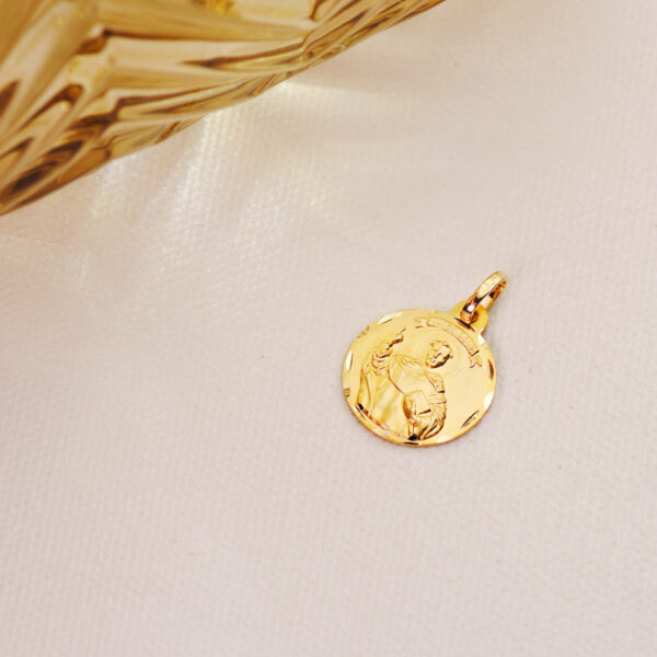18K MEDALLA ORO AMARILLO SAN VICENTE FERRER TALLADA 14 MM - Imagen 2