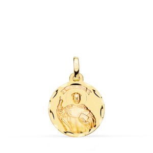 18K MEDALLA ORO AMARILLO SAN VICENTE FERRER TALLADA 16 MM