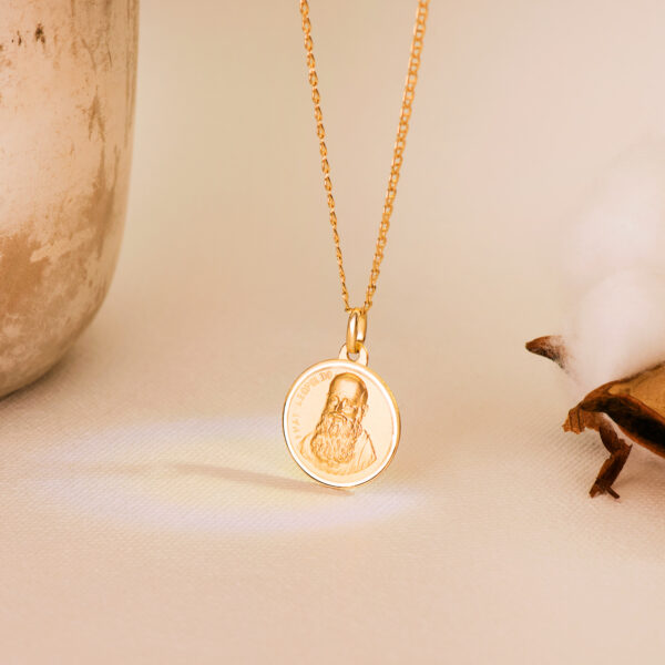 18K MEDALLA ORO AMARILLO FRAY LEOPOLDO BISEL 18 MM - Imagen 3