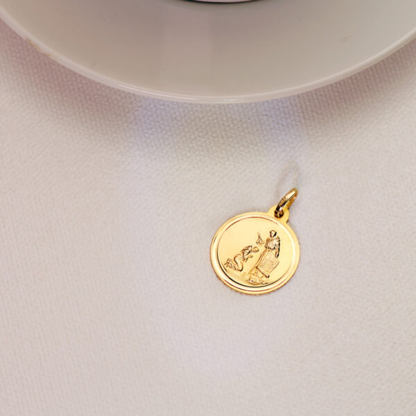 18K MEDALLA ORO AMARILLO BENDICION DE SAN FRANCISCO BISEL 18 MM - Imagen 3