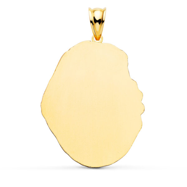 18K MEDALLA ORO AMARILLO ESPERANZA DE TRIANA SILUETA TALLADA 35X28 MM - Imagen 2