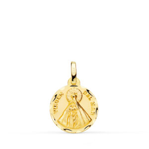 18K MEDALLA ORO AMARILLO NUESTRA SEÑORA VIRGEN DEL MAR 14 MM TALLADA