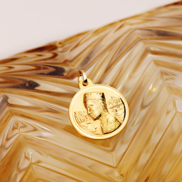 18K MEDALLA ORO AMARILLO VIRGEN DE MONTSERRAT BISEL 18 MM - Imagen 2
