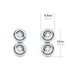 18K PENDIENTES ORO BLANCO CHATON 4 DIAMANTES 0.08 QTS. 1.7 MM VS2-G. 11X5.5 MM CIERRE PRESION - Imagen 2