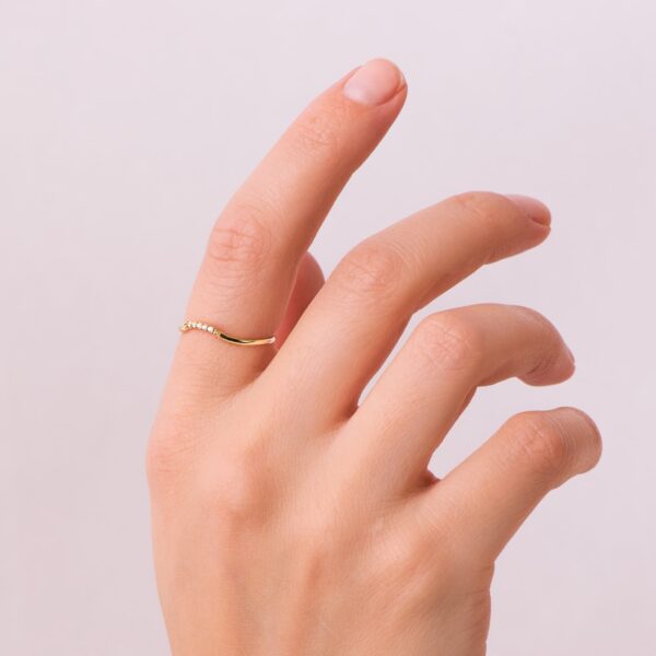 18K SORTIJA ORO AMARILLO DIAMANTES 0.025 QTS. G-VS2. CUERPO REDONDO 1 MM - Imagen 2