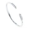18K SORTIJA ABIERTA ORO BLANCO DIAMANTES 0.030 QTS. G-VS2. CUERPO REDONDO 1 MM