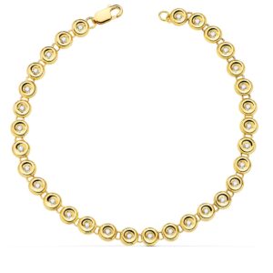 18K PULSERA RIVIERE ORO AMARILLO 31 DIAMANTES. 0.434 QTS. 4.85 MM 18.5 CM G-VS2