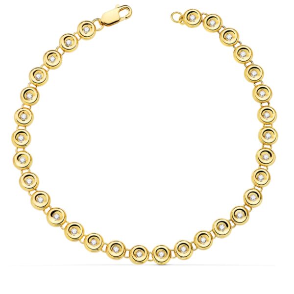 18K PULSERA RIVIERE ORO AMARILLO 31 DIAMANTES. 0.434 QTS. 4.85 MM 18.5 CM G-VS2