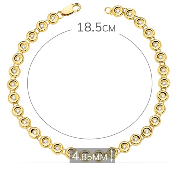 18K PULSERA RIVIERE ORO AMARILLO 31 DIAMANTES. 0.434 QTS. 4.85 MM 18.5 CM G-VS2 - Imagen 2
