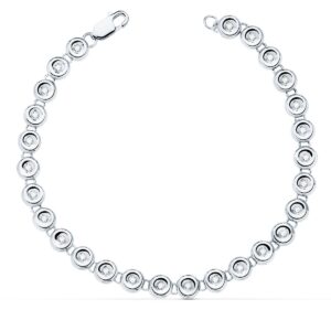 18K PULSERA RIVIERE ORO BLANCO 31 DIAMANTES 0.434 QTS. 4.85 MM 19CMTS
