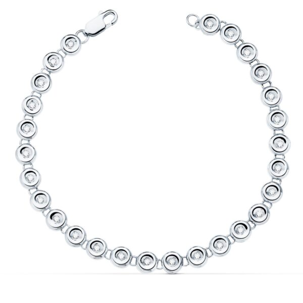 18K PULSERA RIVIERE ORO BLANCO 31 DIAMANTES 0.434 QTS. 4.85 MM 19CMTS