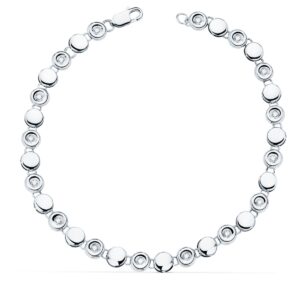 18K PULSERA RIVIERE ORO BLANCO 16 DIAMANTES 0,240 QTS. 4,85 MM G-VS2. LARGO: 18,5 CM