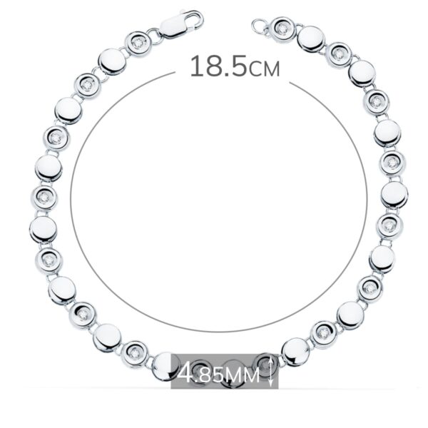 18K PULSERA RIVIERE ORO BLANCO 16 DIAMANTES 0,240 QTS. 4,85 MM G-VS2. LARGO: 18,5 CM - Imagen 2