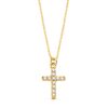 18K COLLAR ORO AMARILLO CRUZ 8.5X 6.5MM11 DIAMANTES 0,050 QT.CADENA VENECIANA 45CM G-VS2