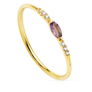 18K SORTIJA ORO AMARILLO DIAMANTES 0,030 QTS G-VS2 AGUAMARINA 4X2 MMCUERPO 1 MM