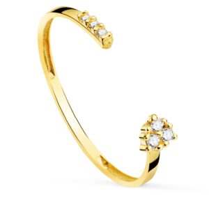 18K SORTIJA DIAMANTES 0,040 QT ORO AMARILLO CUERPO 1,10 MM S2
