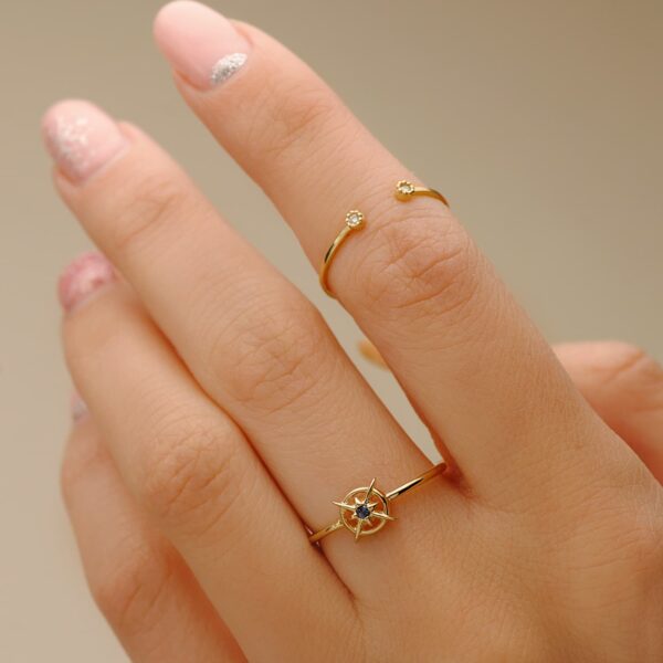18K SORTIJA ORO AMARILLO DIAMANTES 0.0160 QTS. CUERPO 1.10 MM S2 - Imagen 3