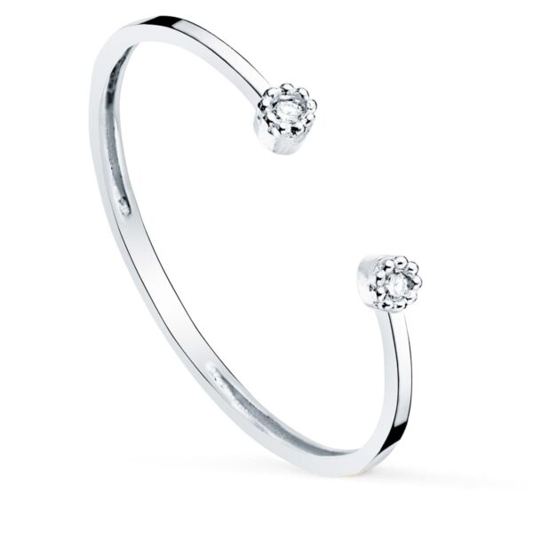 18K SORTIJA ORO BLANCO DIAMANTES 0.0160 QTS. CUERPO 1.10 MM