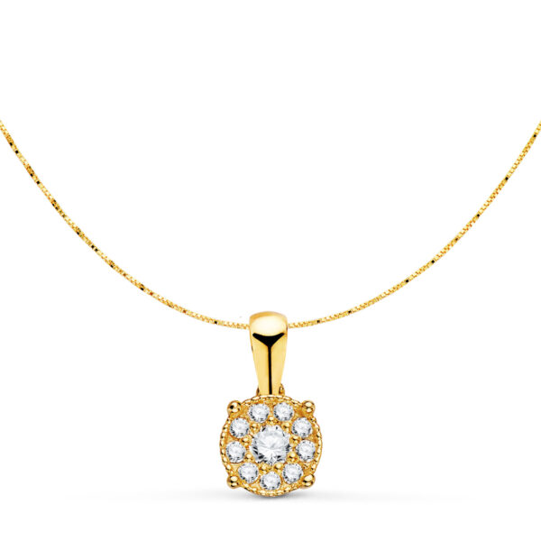 18K COLGANTE ORO AMARILLO CON DIAMANTES 0,182QTS - VS2 G. MED: 6.5MM. CADENA 42 3CM - Imagen 2