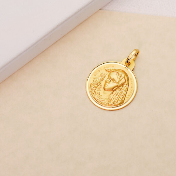 18K MEDALLA ORO AMARILLO VIRGEN MACARENA BISEL 20 MM - Imagen 2