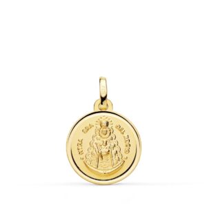18K MEDALLA ORO AMARILLO VIRGEN DEL ROCIO BISEL 16 MM