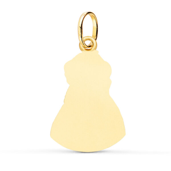 18K MEDALLA ORO AMARILLO VIRGEN DEL ROCIO PASTORA TALLADA 28X18 MM - Imagen 2
