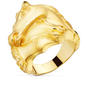 18K SELLO ORO AMARILLO MACIZO CABALLOS ENTRELAZADOS. ANCHO 28 MM