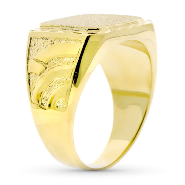 9K SELLO ORO AMARILLO CABALLERO FORRADO RECTANGULAR. ZONA GRABADO: 9X19 MM - Imagen 2