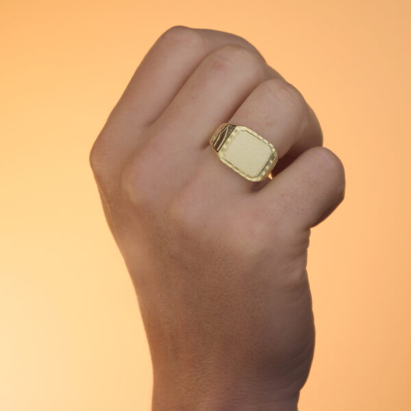 9K SELLO ORO AMARILLO CABALLERO FORRADO RECTANGULAR. ZONA GRABADO: 9X19 MM - Imagen 3