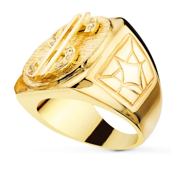 18K SELLO ORO AMARILLO MACIZO DOLAR CON CIRCONITA ANCHO 22X20 MM - Imagen 2