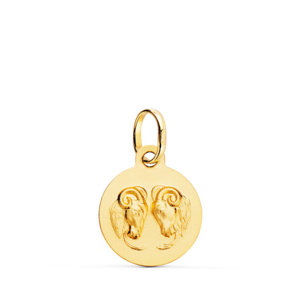 18K MEDALLA ORO AMARILLO HOROSCOPO ORO AMARILLO ORO AMARILLO ARIES MATIZADA 13 MM