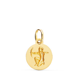 18K MEDALLA ORO AMARILLO HOROSCOPO ORO AMARILLO ORO AMARILLO SAGITARIO MATIZADA 13 MM