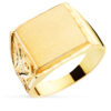 18K SELLO ORO AMARILLO CABALLERO MACIZO TALLADO ZONA GRABADO: 14X14 MM