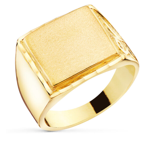 18K SELLO ORO AMARILLO CABALLERO MACIZO TALLADO ZONA GRABADO: 14X14 MM - Imagen 2